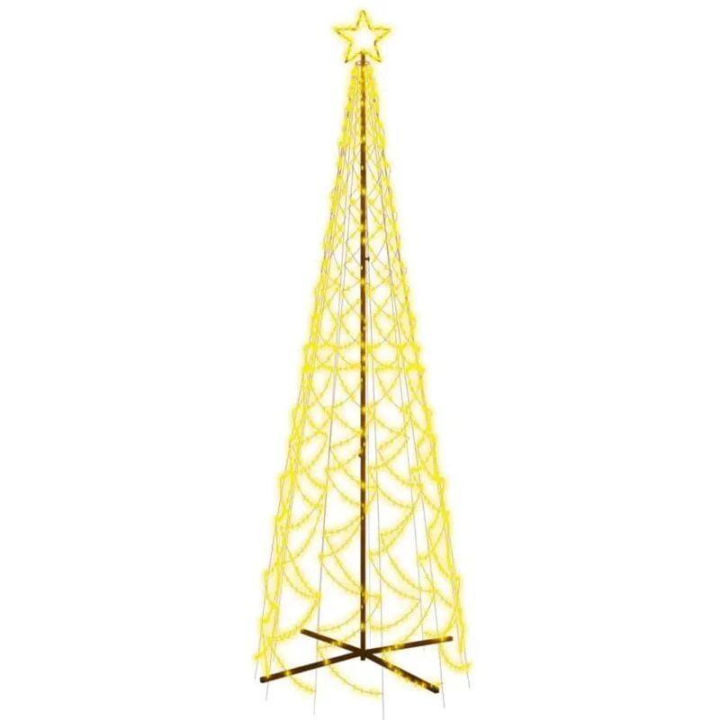 Albero di Natale a Cono Bianco Caldo 500 led 100x300 cm Vidaxl Bianco