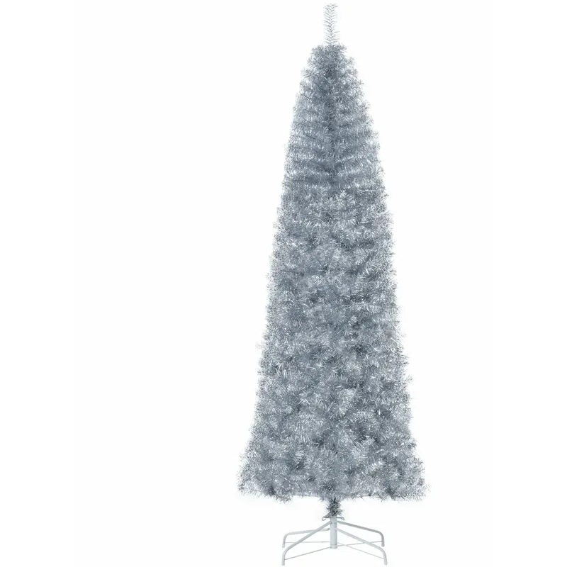 Albero di Natale Artificiale 210 cm 818 Rami Argento