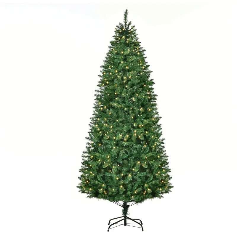 Albero di Natale Artificiale 225 cm 1146 Rami 450 Luci led Bianche Verde