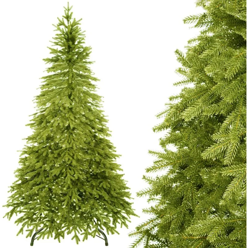 Springos - albero di natale artificiale abete caucasico 180cm premium 100% pe come vero + omaggio