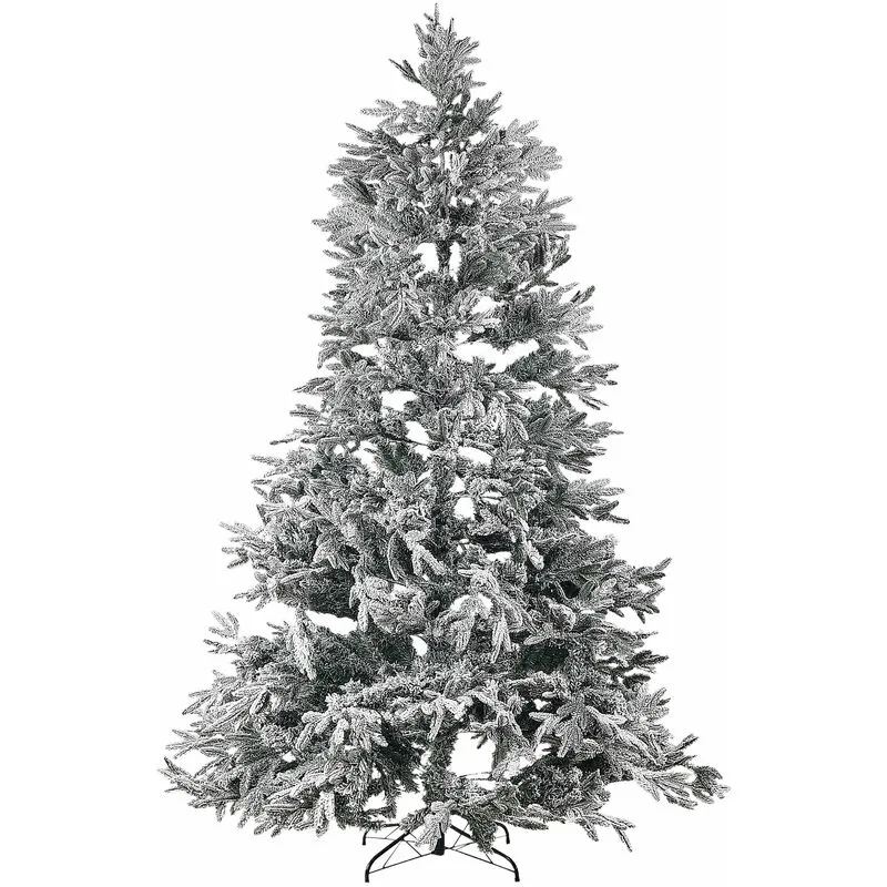 Albero di Natale Artificiale Bianco Innevato Base Metallo pvc 210 cm Bassie