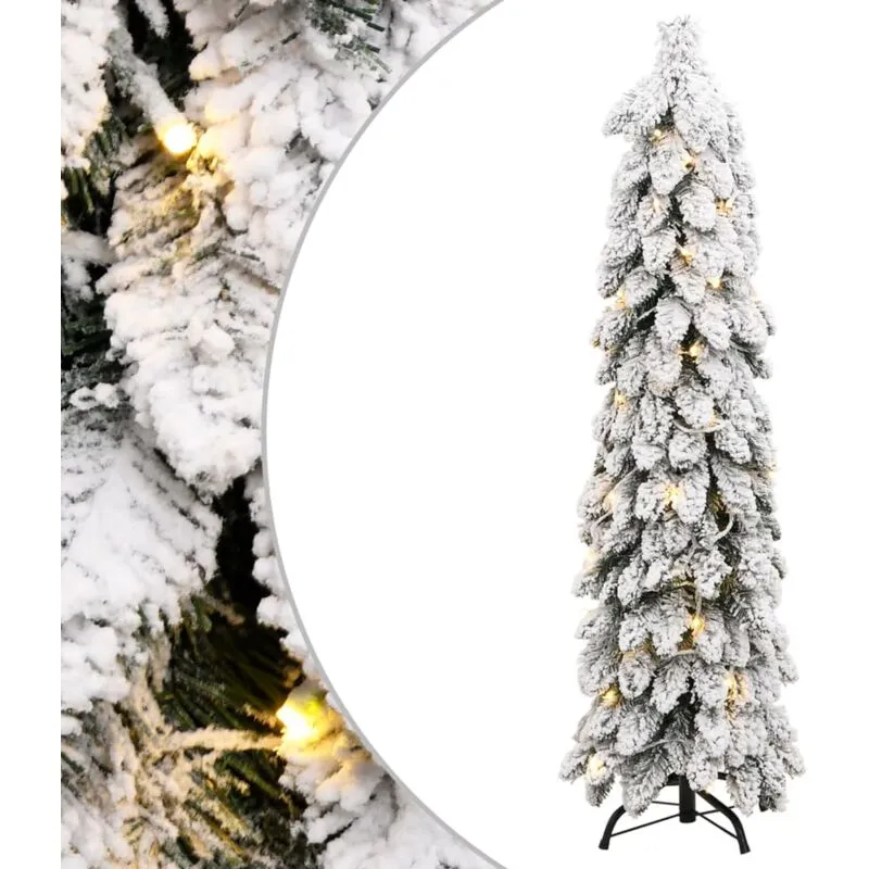 Vidaxl - Albero di Natale Artificiale con 80 led e Neve Floccata 150 cm Bianco