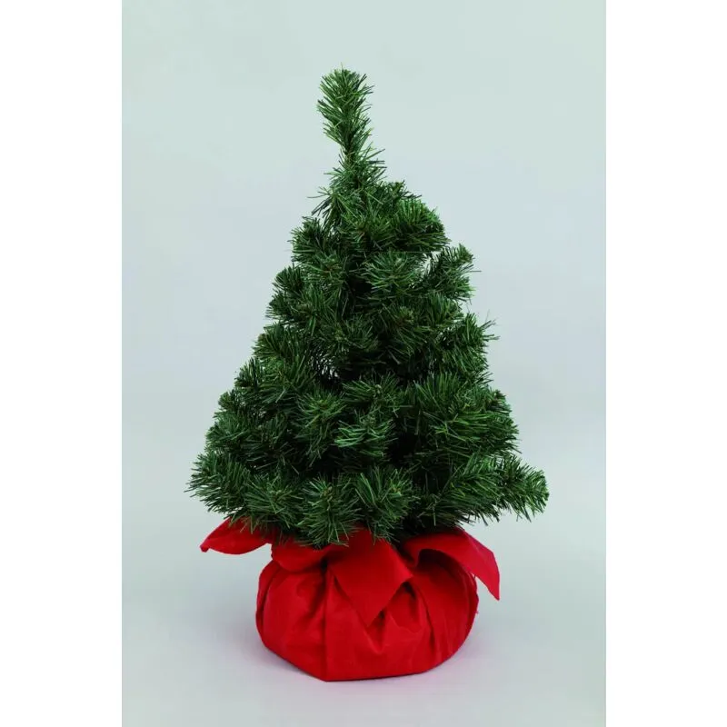 Replood - Albero di Natale Artificiale con Base in Panno Rosso Altezza 60 cm