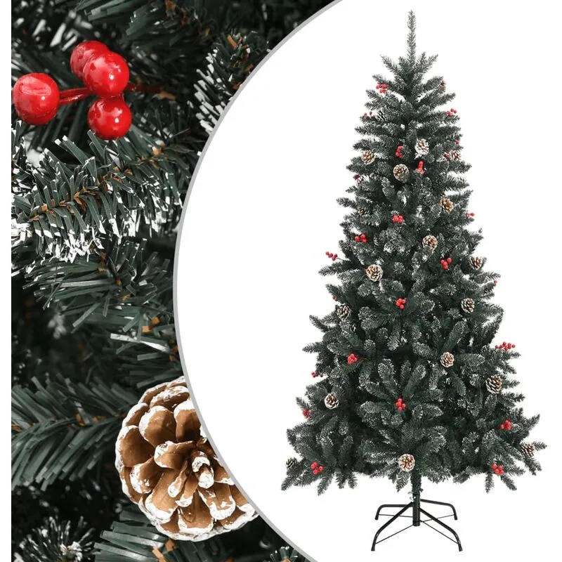 Torana - Albero di Natale Artificiale con Base Verde 210 cm pvc