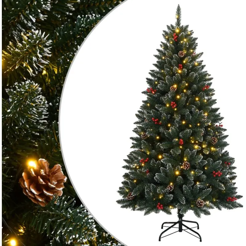 Albero di Natale Artificiale Incernierato con 300 led 180 cm - Vidaxl