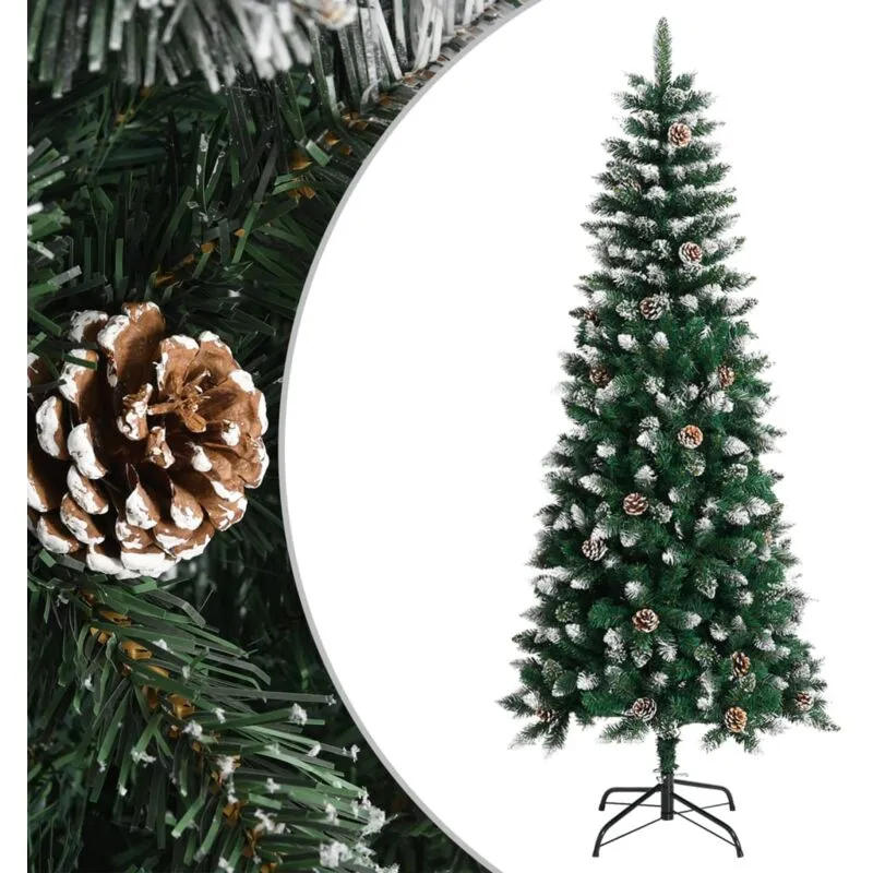 Albero di Natale Artificiale con Base Verde 180 cm pvc - Vidaxl