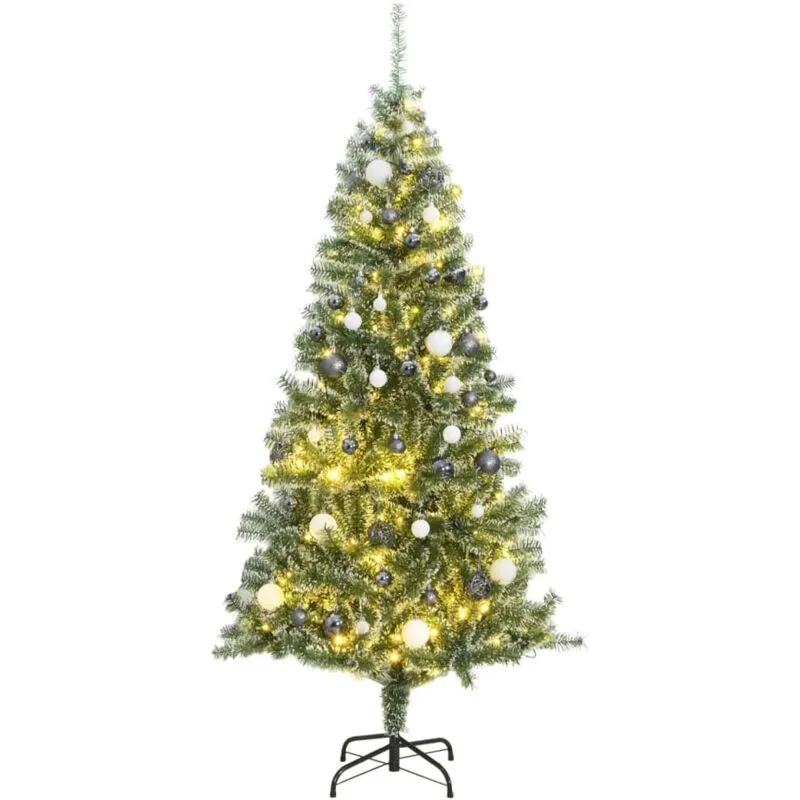 Albero di Natale Artificiale con 300 led Palline e Neve 180 cm - Vidaxl