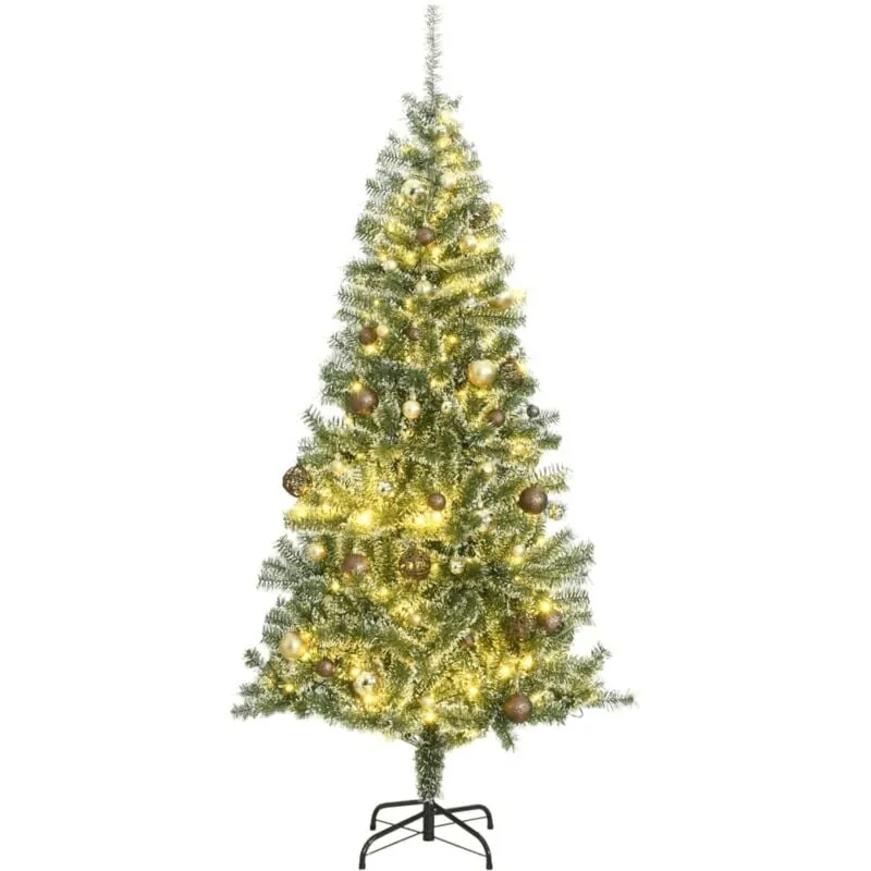 Albero di Natale Artificiale con 300 led Palline e Neve 180 cm - Vidaxl