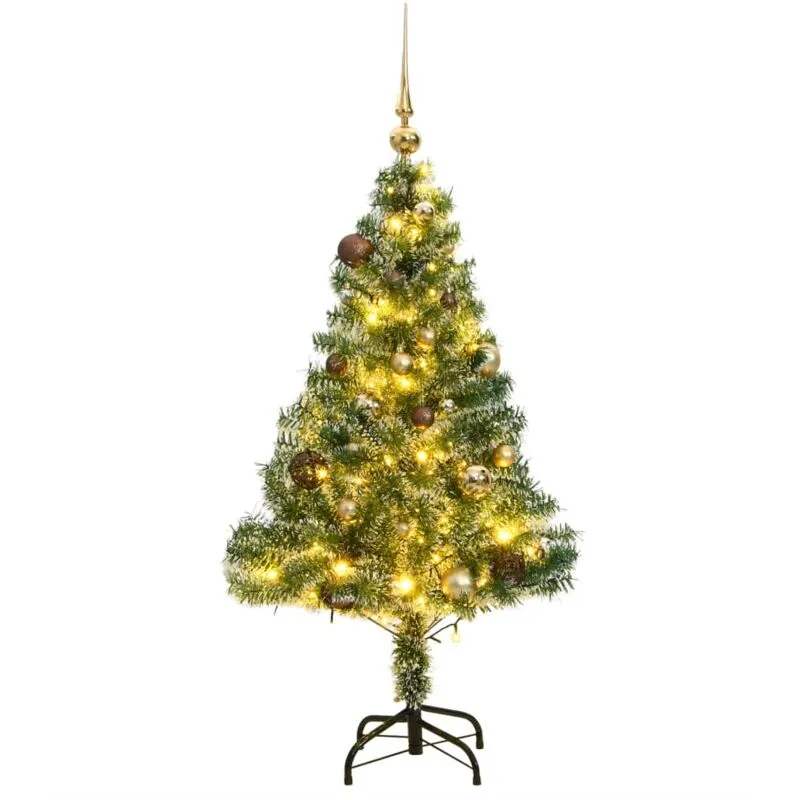 Albero Natale Artificiale 150 led Palline e Neve Fioccata 120cm - Vidaxl