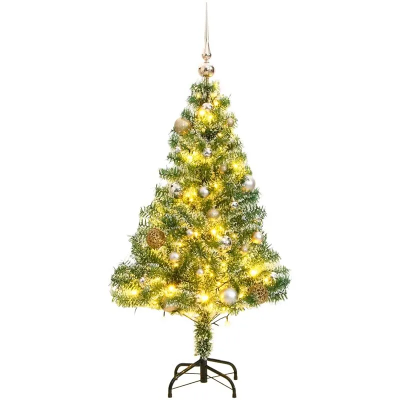 Albero Natale Artificiale 150 led Palline e Neve Fioccata 150cm - Vidaxl