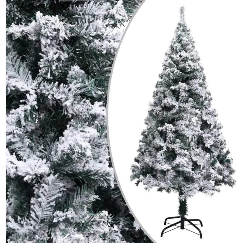 Albero di Natale Artificiale con Neve Fioccata Verde 150 cm pvc - Vidaxl