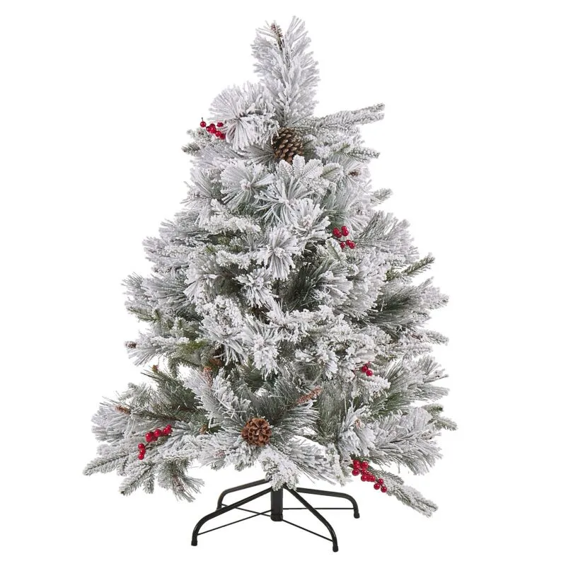 Albero di Natale artificiale verde 120 cm cosparso di neve finta Masala