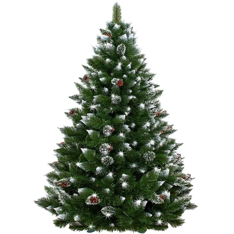 Springos - albero di natale artificiale diamante innevato 120cm denso