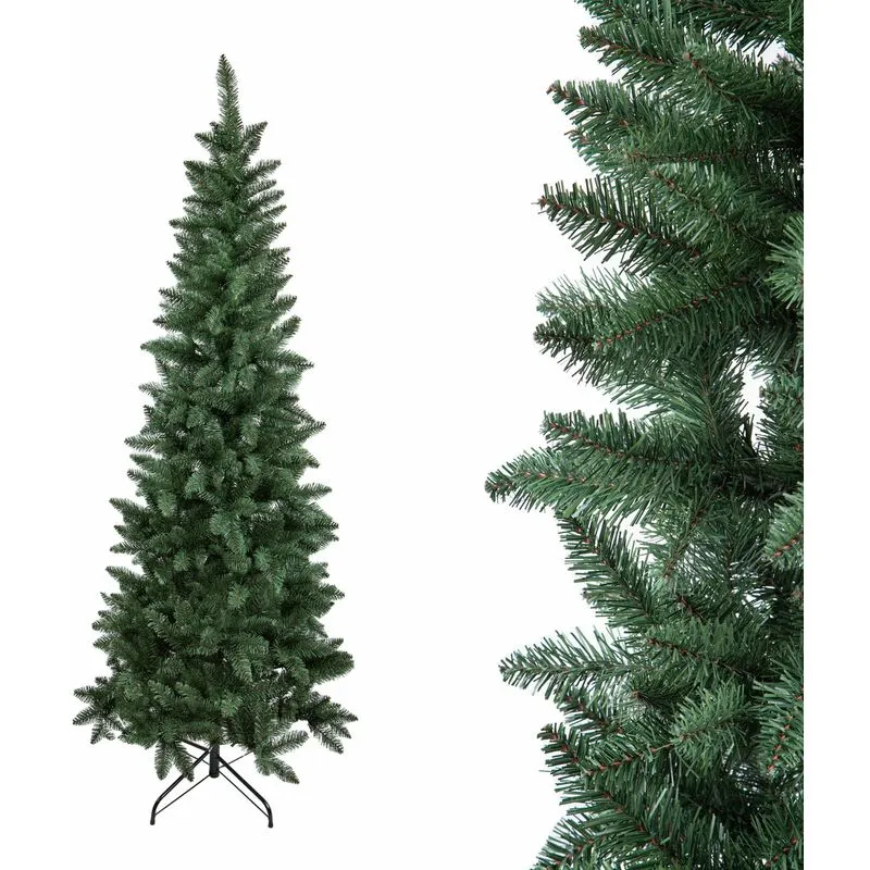 Giordanoshop - Albero di Natale Artificiale H210 cm Abete Douglas Slim 669 Tips Verde