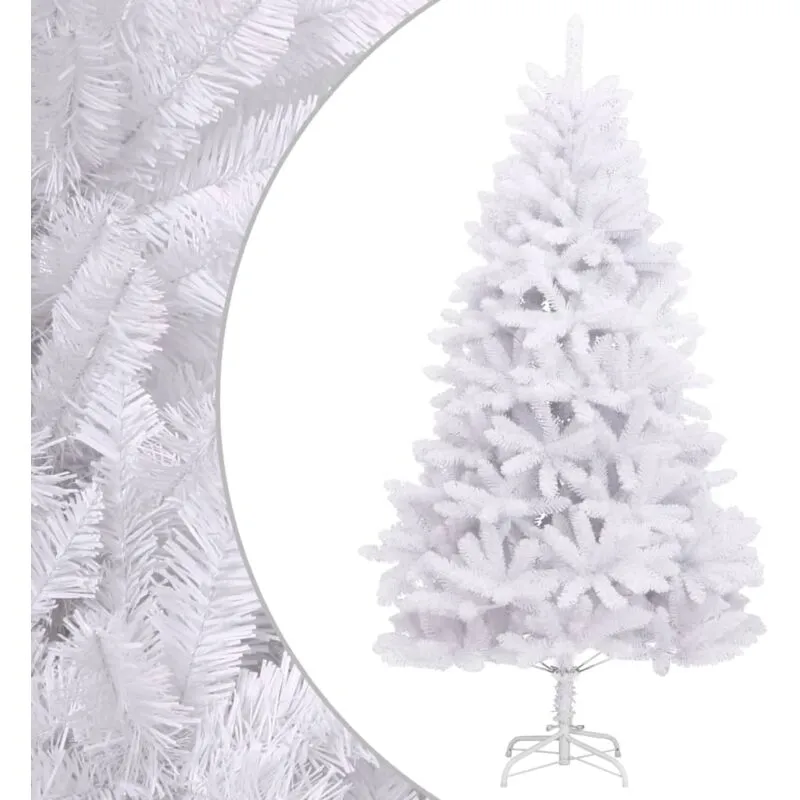 Vidaxl - Albero di Natale Artificiale Incernierato con Base Bianco 180cm Bianco