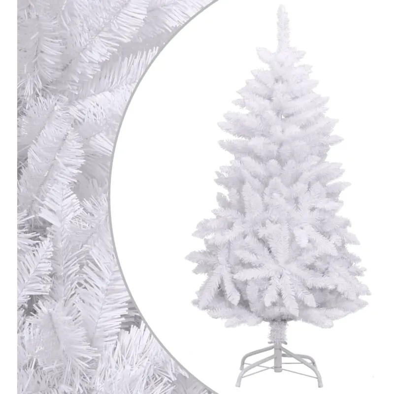 Albero di Natale Artificiale Incernierato con Base Bianco 120cm - Vidaxl