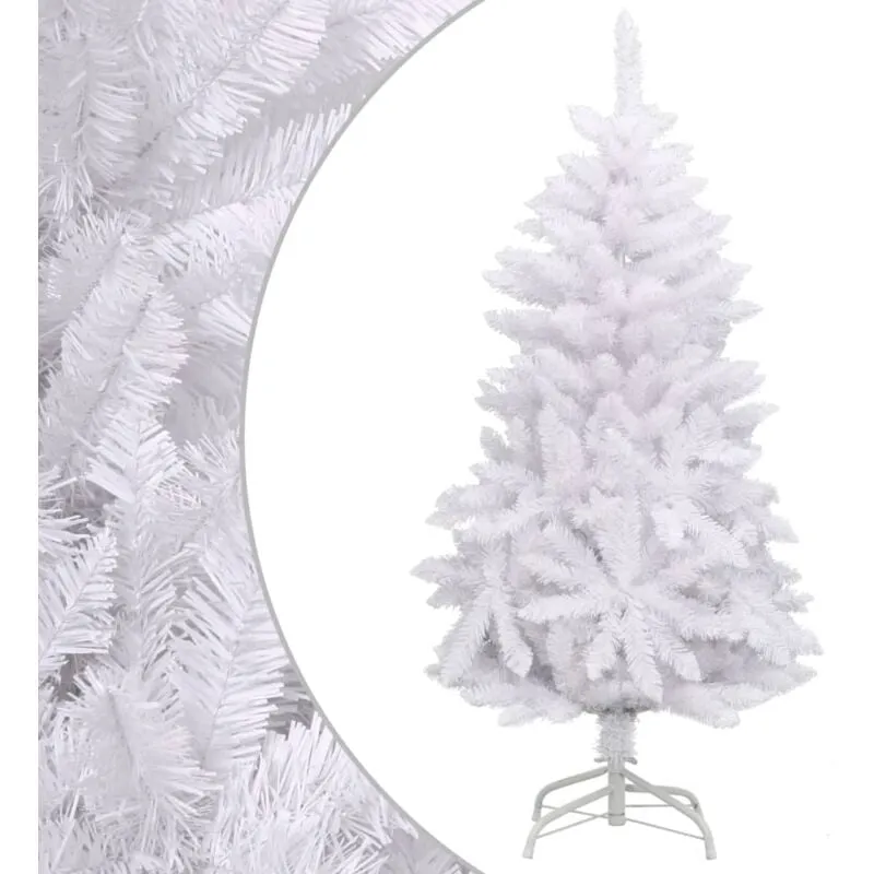 Albero di Natale Artificiale Incernierato con Base Bianco 150cm - Vidaxl