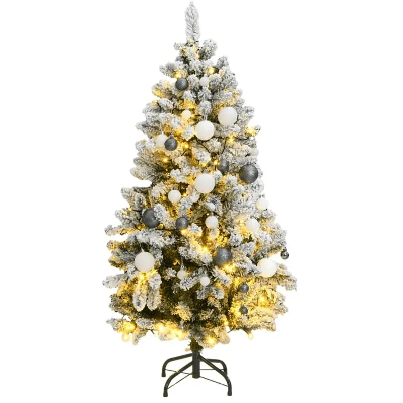 Albero Natale Incernierato con 150 led e Palline 120 cm - Vidaxl