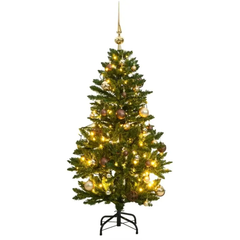 Albero Natale Incernierato con 150 led e Palline 150 cm - Vidaxl