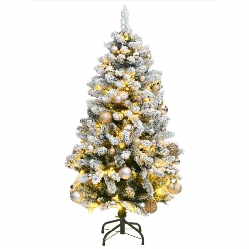 Albero Natale Incernierato con 150 led e Palline 120 cm - Vidaxl