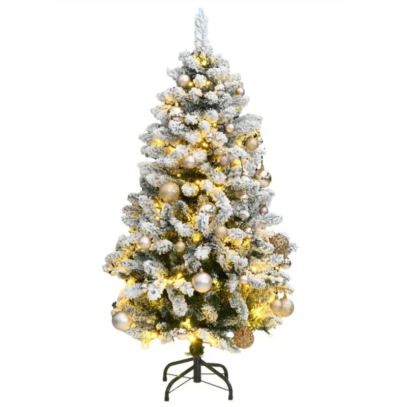 Albero Natale Incernierato con 150 led e Palline 150 cm - Vidaxl