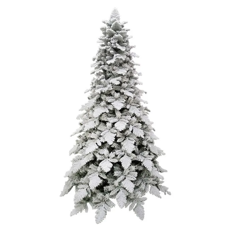 Albero di Natale Artificiale Innevato 180 cm 54 Rami Rovere del Gargano Verde