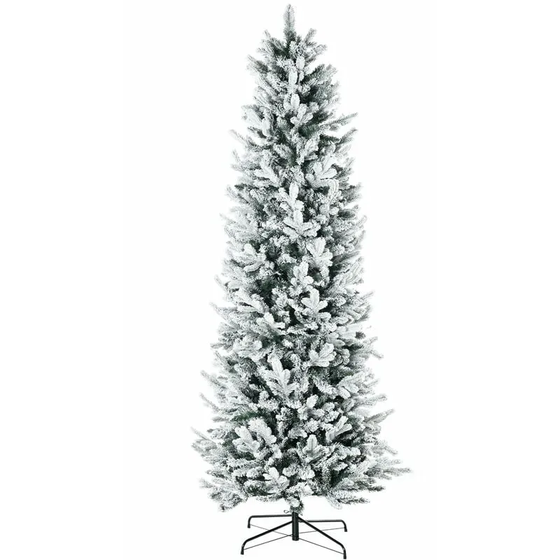 Giordanoshop - Albero di Natale Artificiale Innevato 225 cm 988 Rami Apertura Automatica Verde