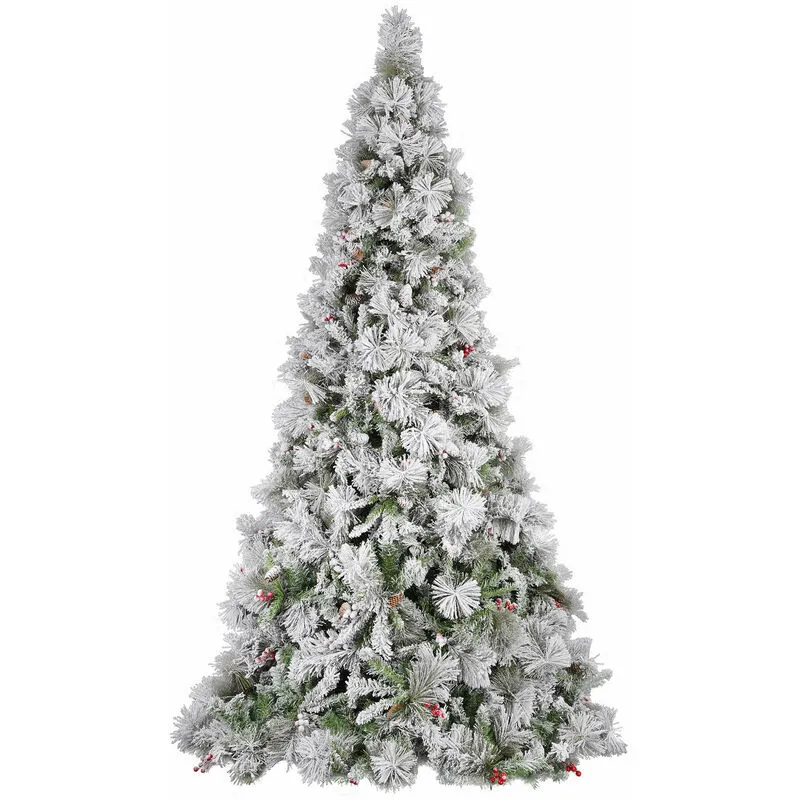 Albero di Natale Artificiale Innevato Argentato delle Murge Verde Altezza 180 cm