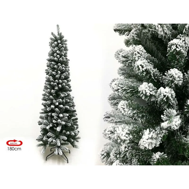 Albero di Natale Artificiale Innevato Slim Maiella 180 cm