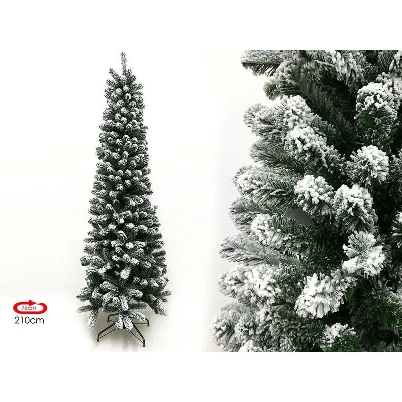 Albero di Natale Artificiale Innevato Slim Maiella 210 cm