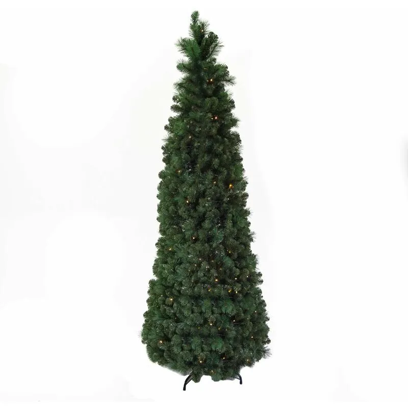 Giordanoshop - Albero di Natale Artificiale Pieghevole 180 cm 793 Rami con Luci led Verde