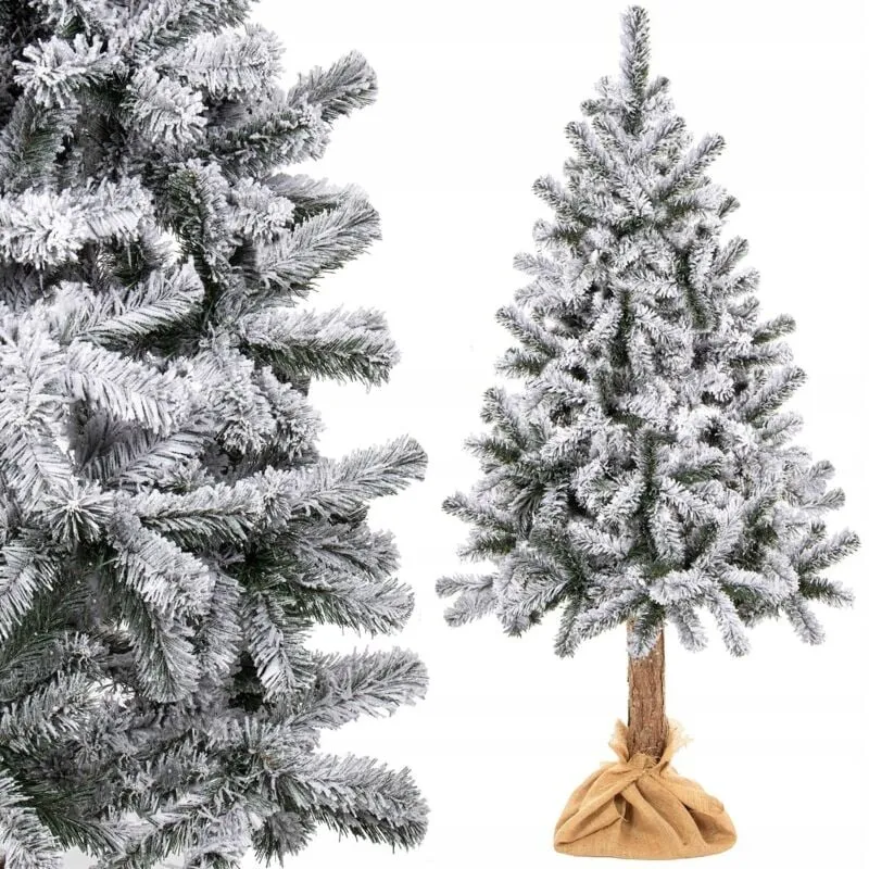 Springos - albero di natale artificiale su tronco abete innevato 220 cm denso come uno vero + gratis