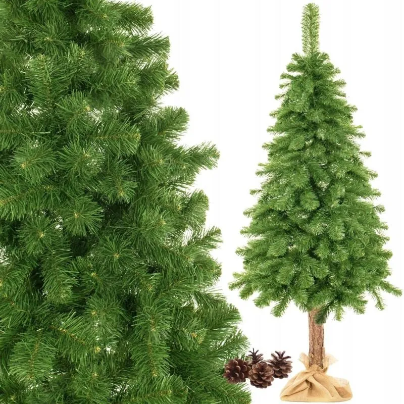 ALBERO DI NATALE ARTIFICIALE SU TRONCO PINO VERDE GRANDE 160cm