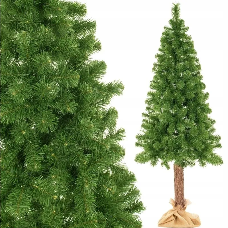 Springos - albero di natale artificiale su tronco pino verde grande 180cm