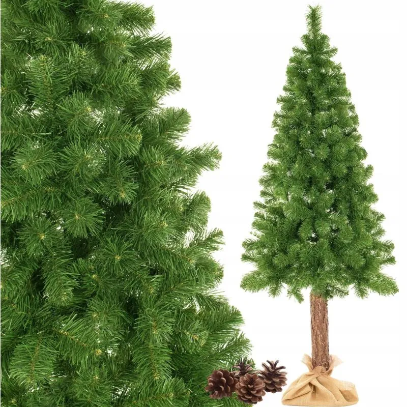 Springos - albero di natale artificiale su tronco pino verde grande 220cm