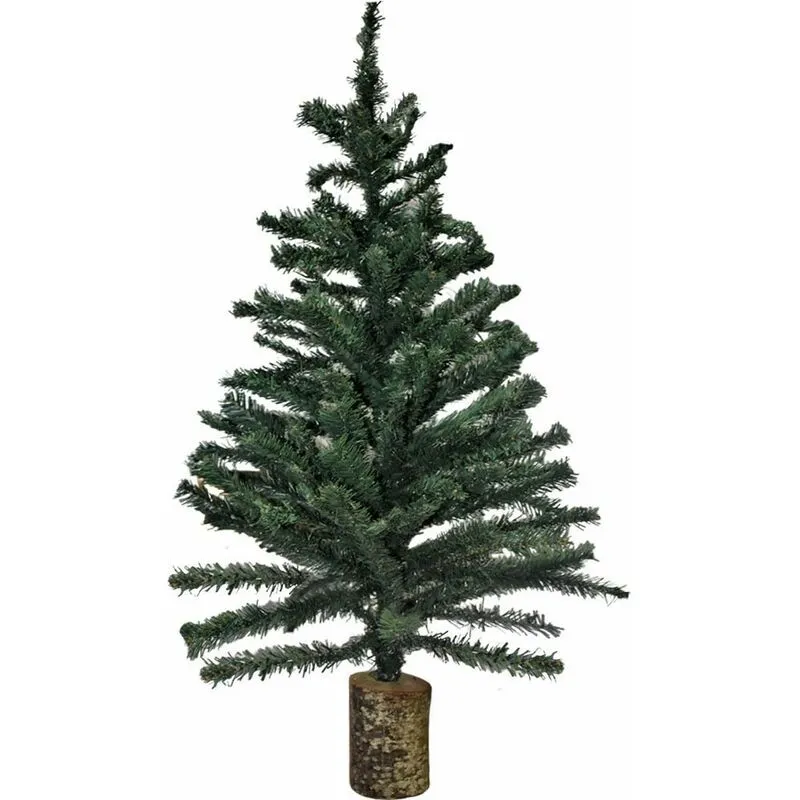 Albero di natale artificiale verde con tronco legno naturale decorazioni addobbi natalizi casa ignifugo