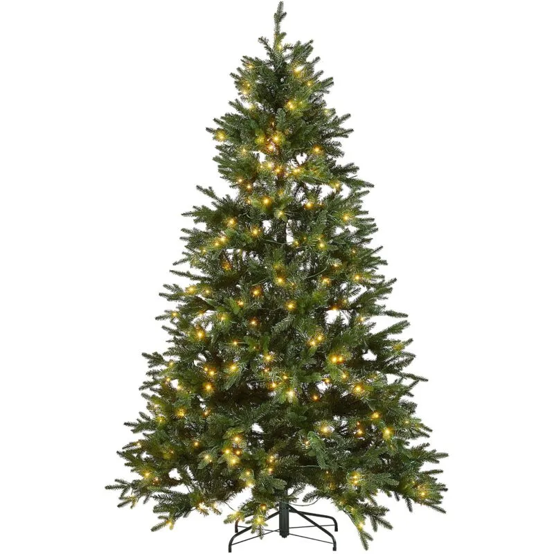 Albero di natale artificiale con lucine pre accese supporto in metallo verde 210 cm Fiddle