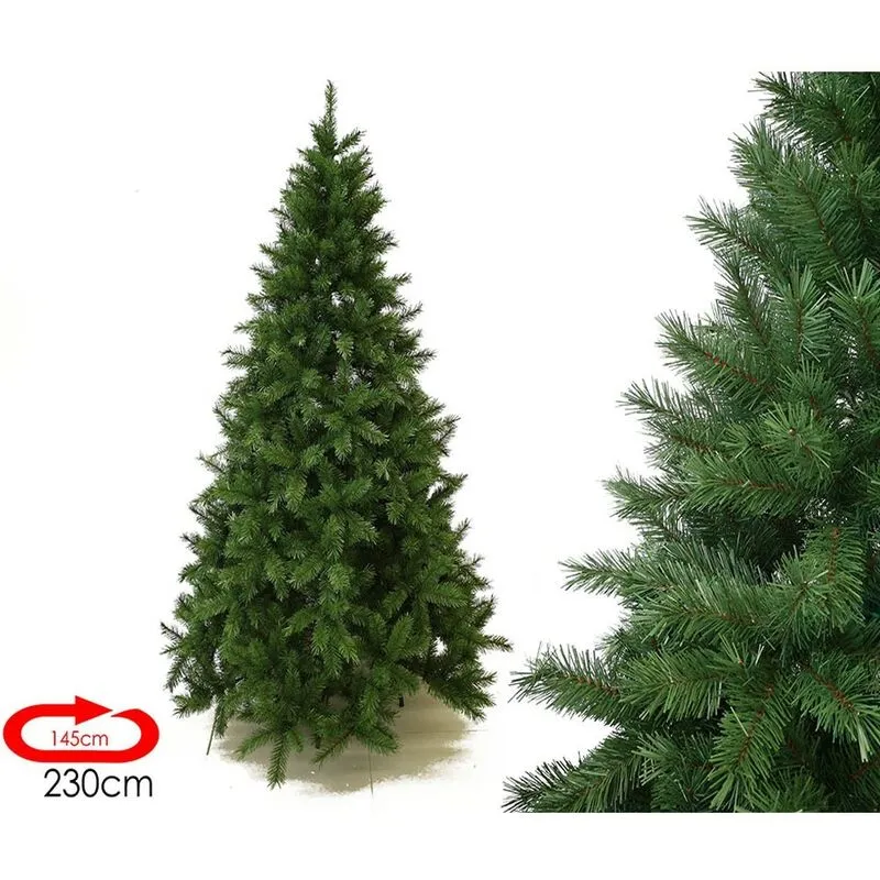 Albero di natale stella alpina artificiale in verde finto 2,30 mt ignifugo folto