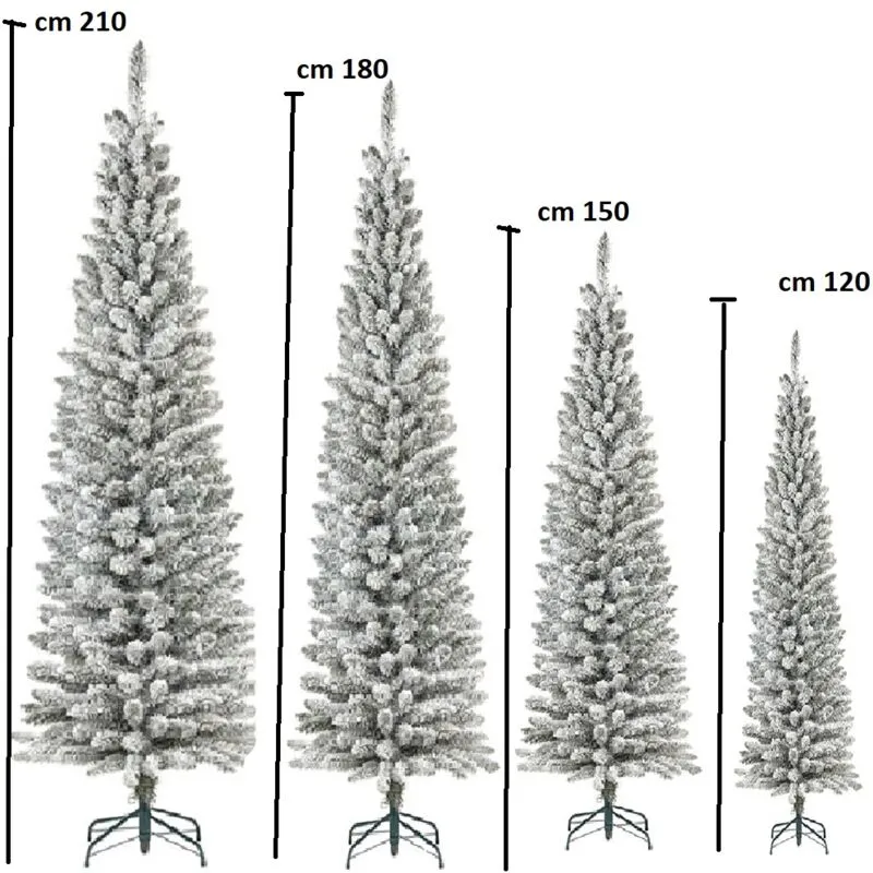 Cosedacasa - Albero di Natale Bianco Innevato Salvaspazio con Apertura a Ombrello – 120 cm, 150 cm, 180 cm, 210 cm folto e stretto slim - misura: cm