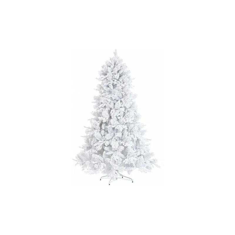 Christmas decor Albero Di Natale Bianco Innevato Arlberg 150x H240 Cm - Bizzotto