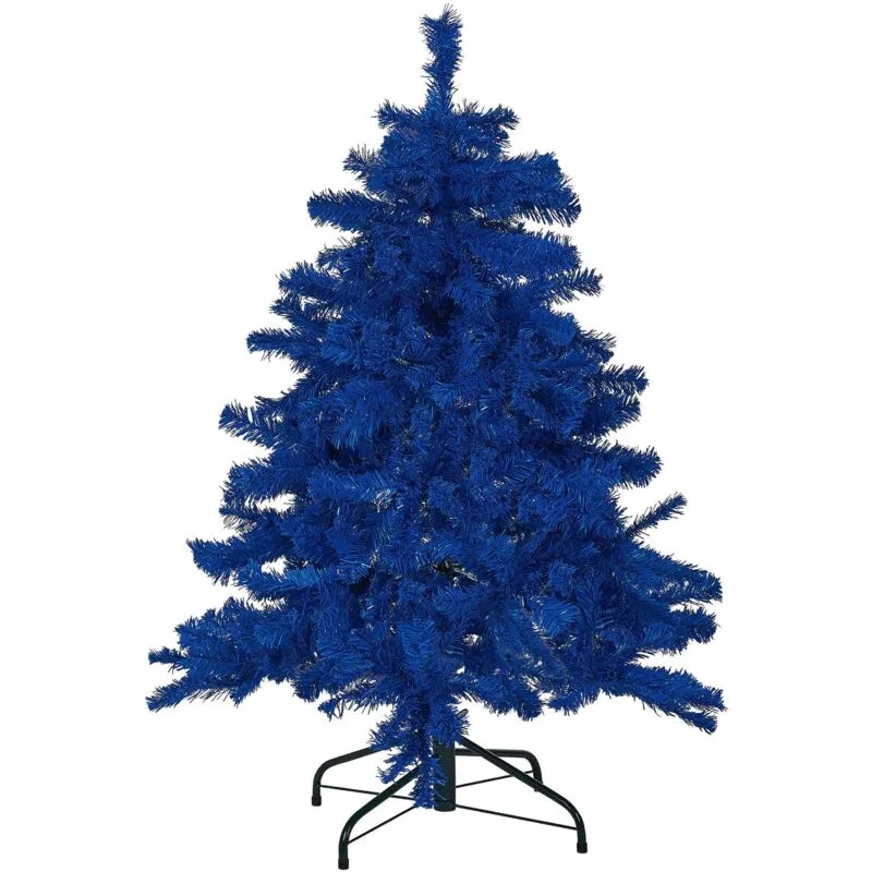 Albero di Natale artificiale Base in metallo pvc tradizionale 120 cm blu Farnham