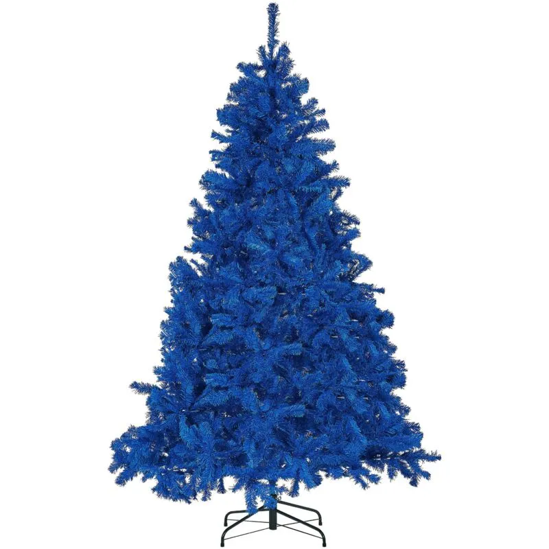 Albero di Natale artificiale Base in metallo pvc tradizionale 180 cm blu Farnham