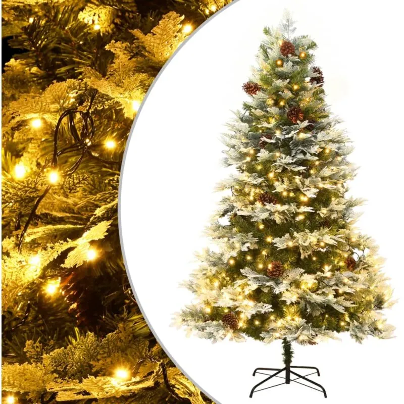 Vidaxl - Albero di Natale Preilluminato con Pigne Verde 225 cm pvc e pe