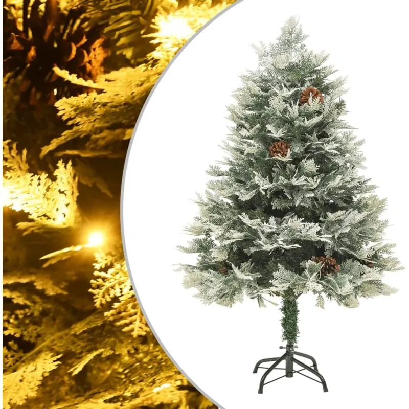 Albero di Natale Preilluminato con Pigne Verde 150 cm pvc e pe - Vidaxl