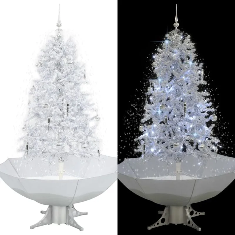 Vidaxl - Albero di Natale con Neve e Base a Ombrellone Bianco 170 cm