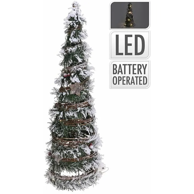  - Abete di Natale in rattan con 20 led 40 cm