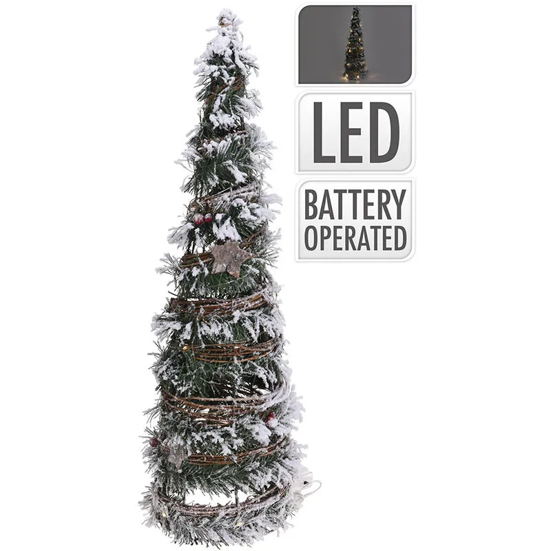 Albero di Natale in rattan con 30 led 60 cm