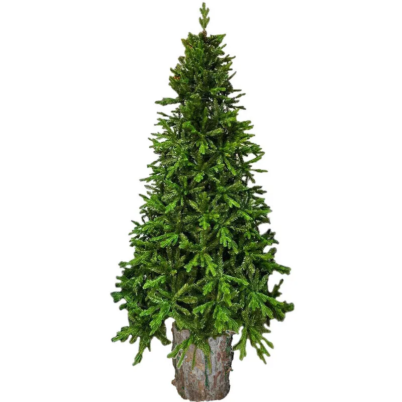 Cosedacasa - Albero di natale in pe silicone con tronco in legno vero cm 210 o 240 verde abete apertura ad ombrello altissima qualita - misura: