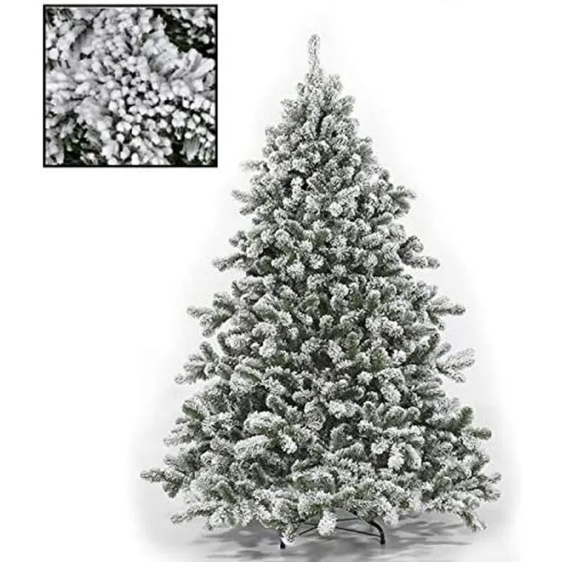 Albero di natale innevato 150/180/210/230/270CM superfolto realistico bianco 210 cm - 1254