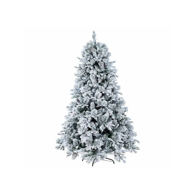 Bizzotto - Albero di natale innevato bianco con pigne h.180cm Arves